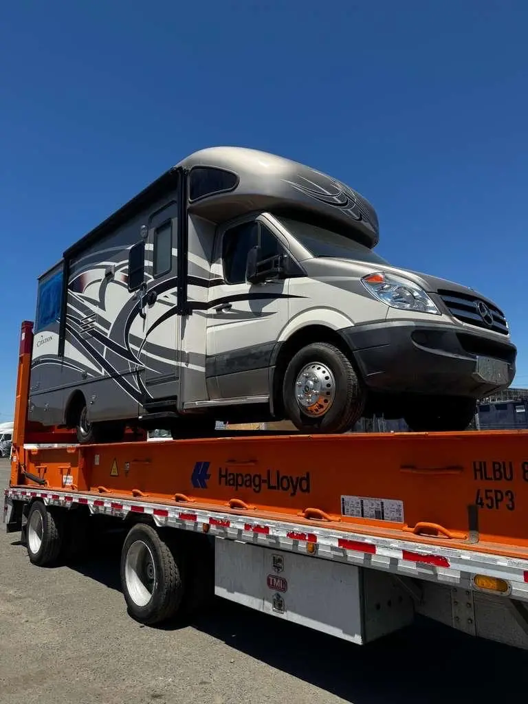 motor home export to paraguay from new york on a 40' flatrack container